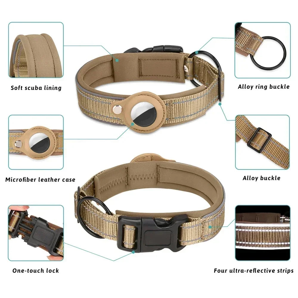 Collar with Waterproof AirTag Case