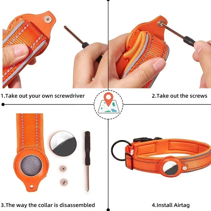 Collar with Waterproof AirTag Case